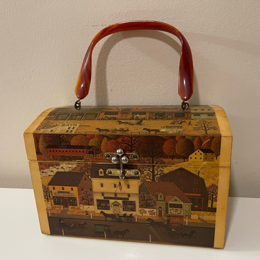 Billie Ross Vintage Wooden Box Purse